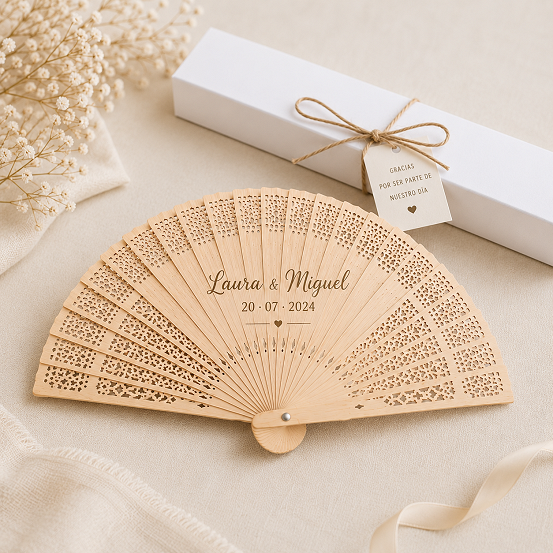 Abanico Madera Personalizado 