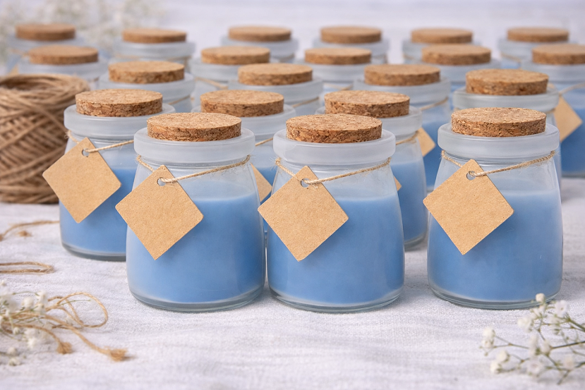 Vela Aromática azul tapa corcho