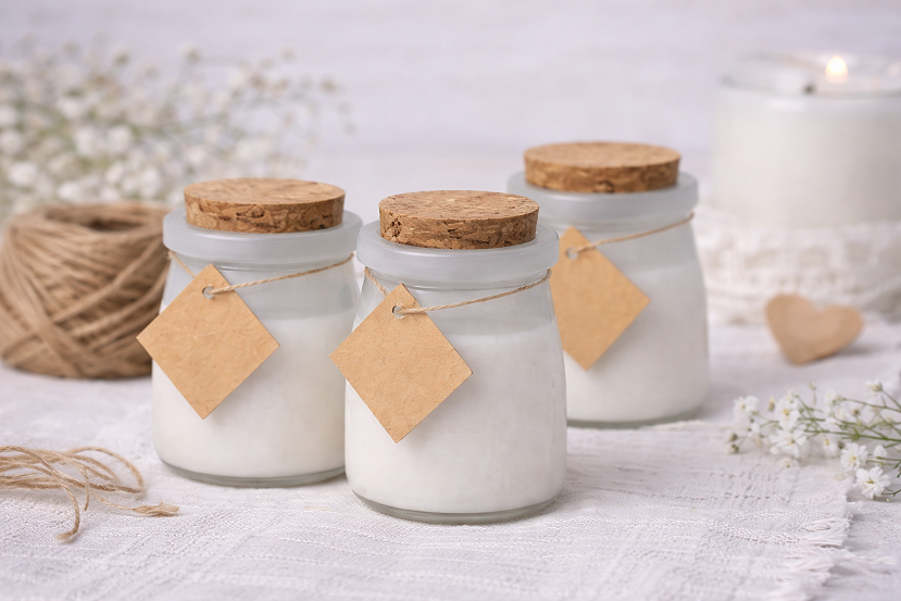 Vela Aromática blanca tapa corcho